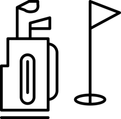 Golf Caddy And Flag Tracing Svg Vector, Free Vectors File